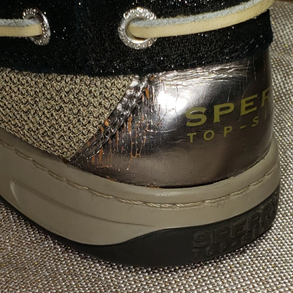π Gorgeous Black Sparkle Sperry Top Sider - Picture 10 of 11